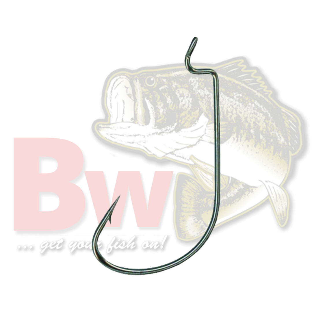 Worm Hook, Size 3/0, Needle Point, Extra Wide Gap, Offset, Ringed
